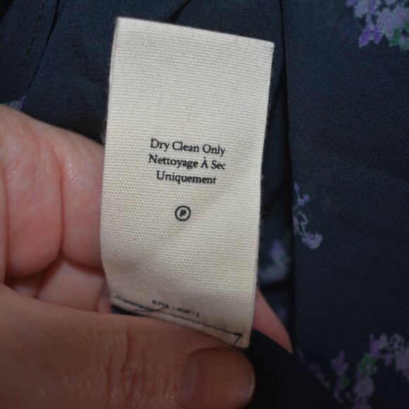 LoveShackFancy Dress Size Small Blue Floral Zayden asymmetrical tiered mini - Picture 12 of 14